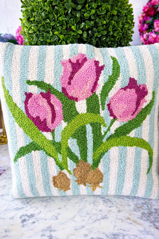 Pink Tulip Hook Pillow