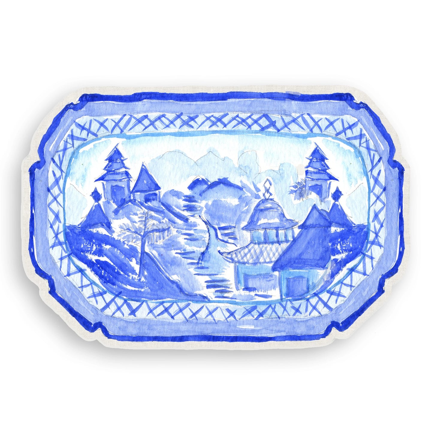 Blue & White Vinyl Placemat