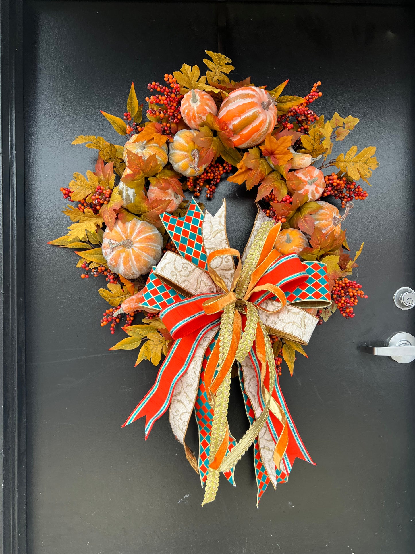 Rustic Pumpkin Charm Wreath