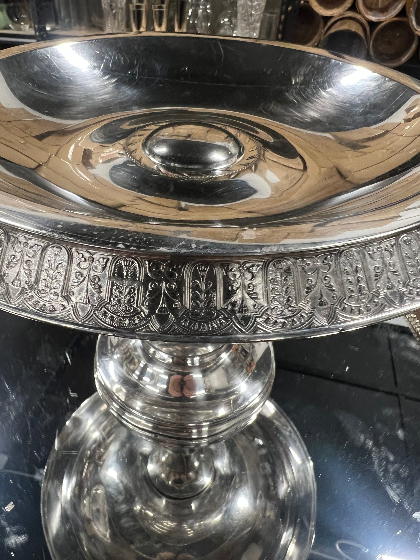 Vintage Silver Played Bridal Basket 3