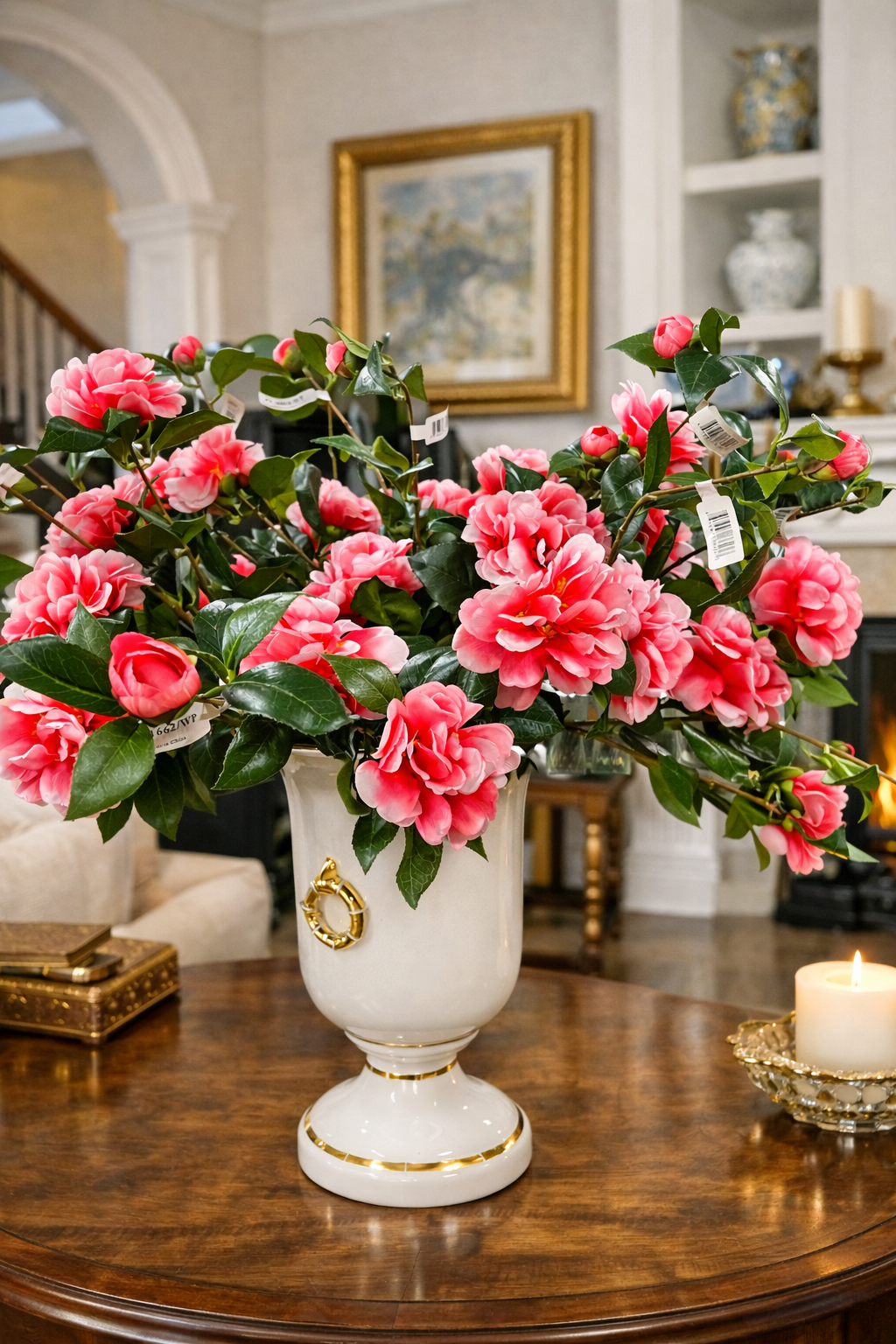 Pink and White Camellia Spray