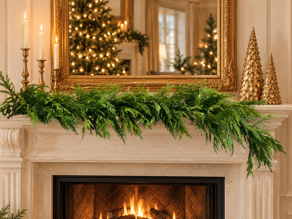 6’ Real Touch Cedar/Norfolk Pine Garland (6)(RG)