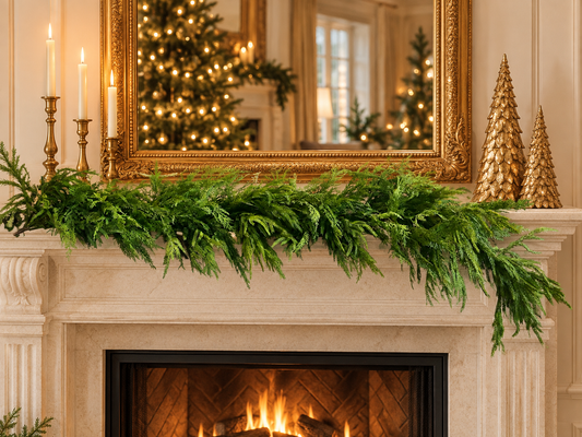 6’ Real Touch Cedar/Norfolk Pine Garland (6)(RG)