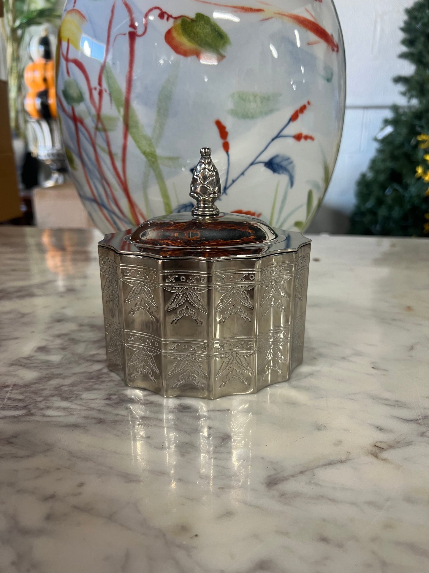 Vintage Silver-Plated Velvet Lined Jewelry/Trinket Box