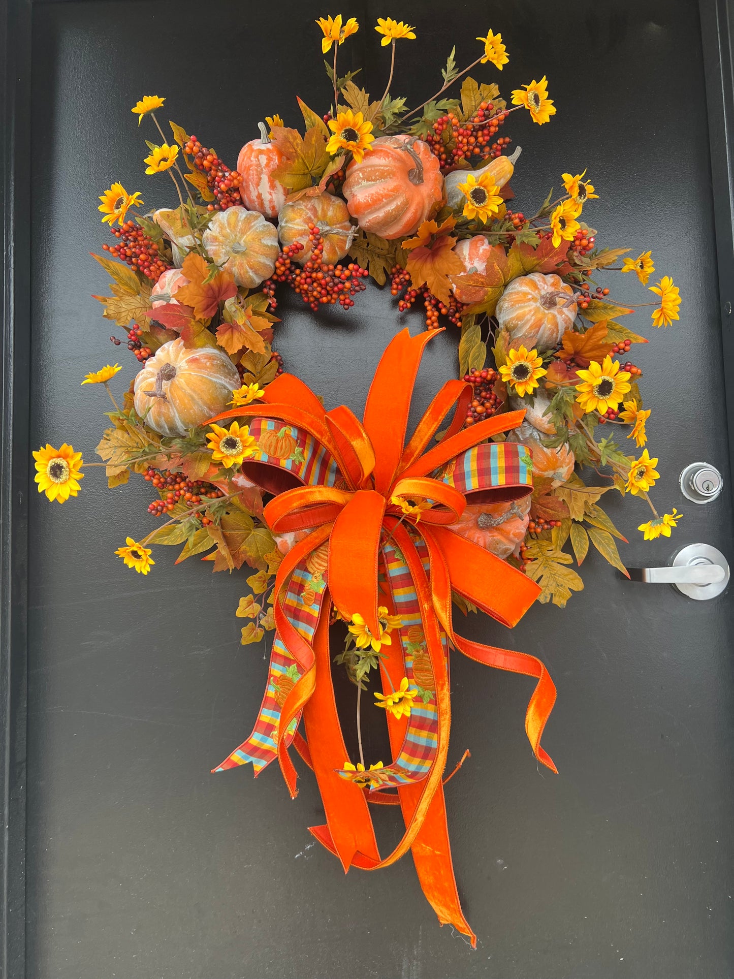 Sunlit Pumpkin Lane Wreath