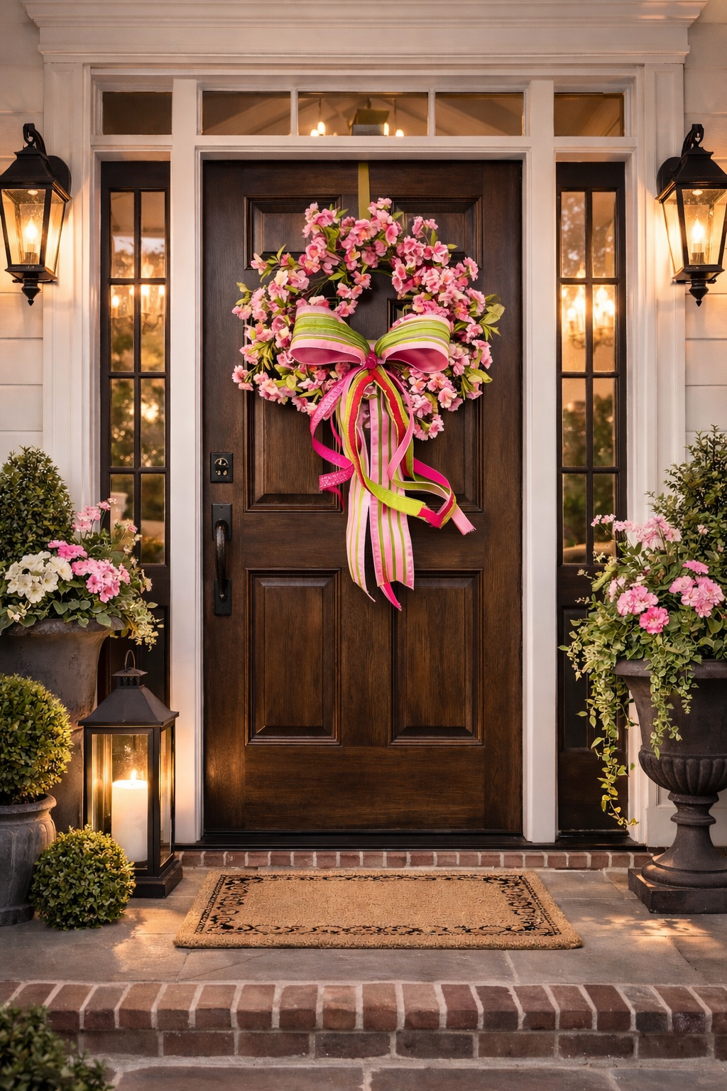 Pink cherry blossom wreath
