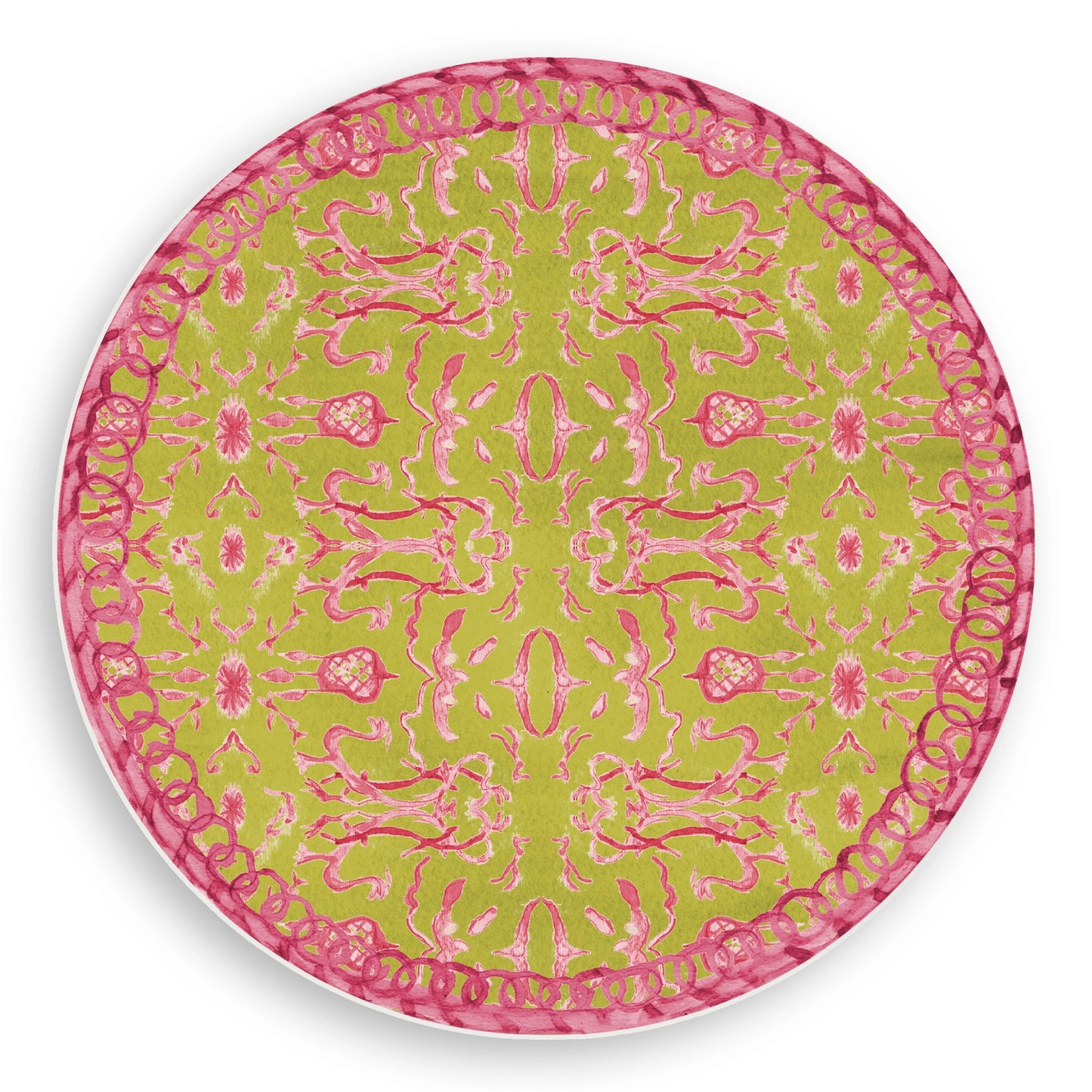 Pink & Green Chinoiserie Vinyl Placemat