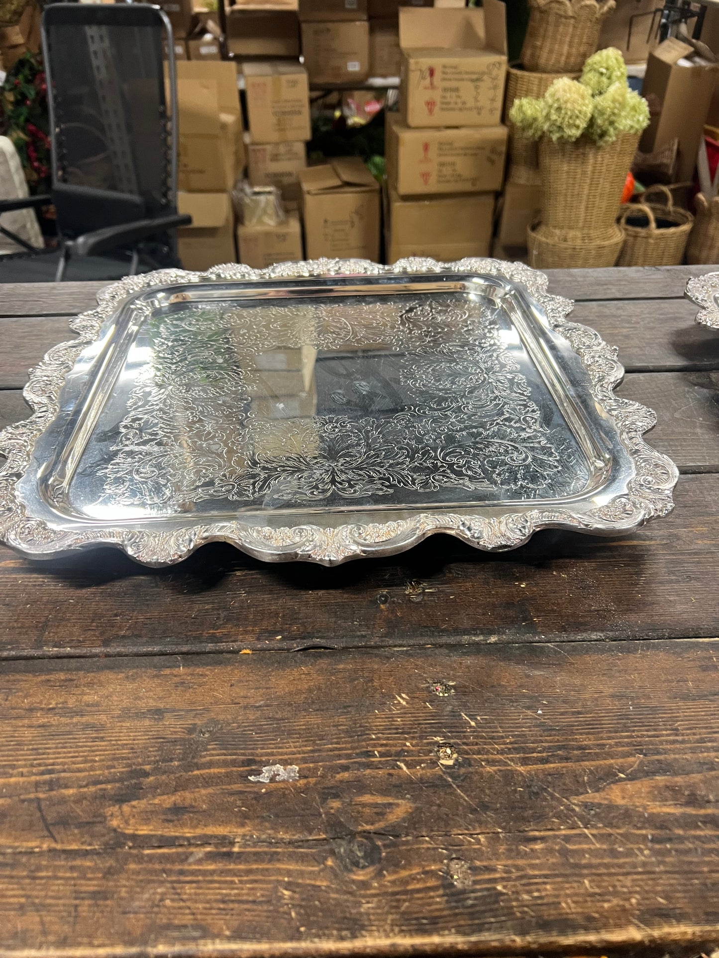 17” Vintage Silverplated Heavy Tray