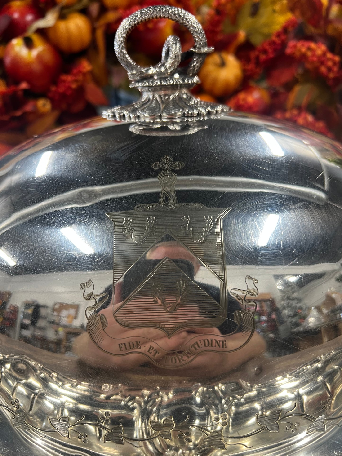 Vintage Silver Plated Meat Dome with Platter (5)
