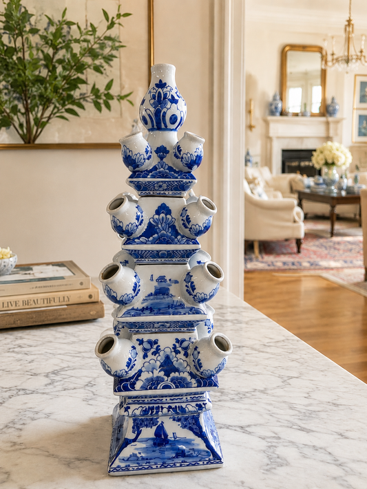 Blue and White Chinoiserie Tulipiere