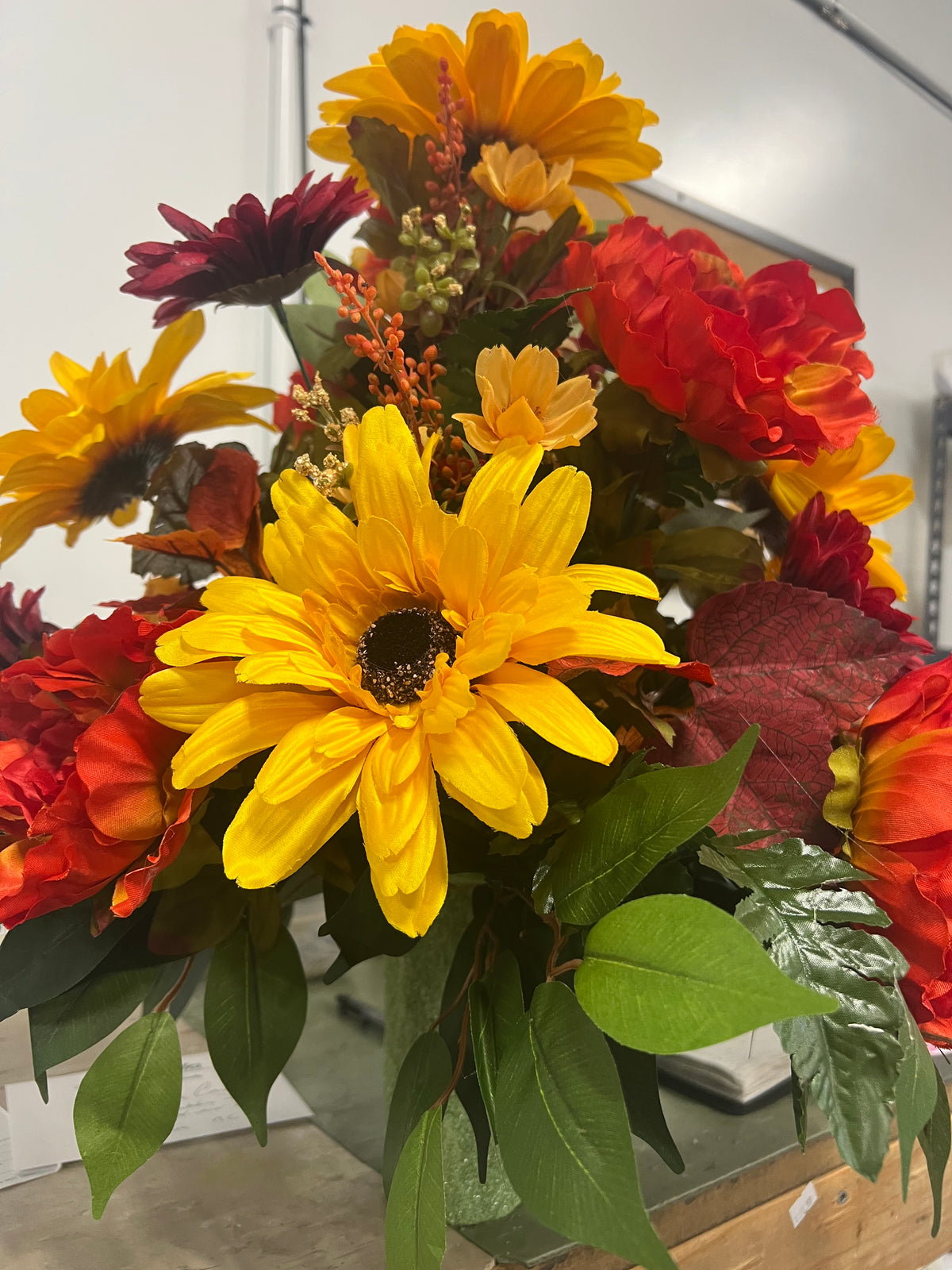 Fall Cemetery Arrangement for Urn