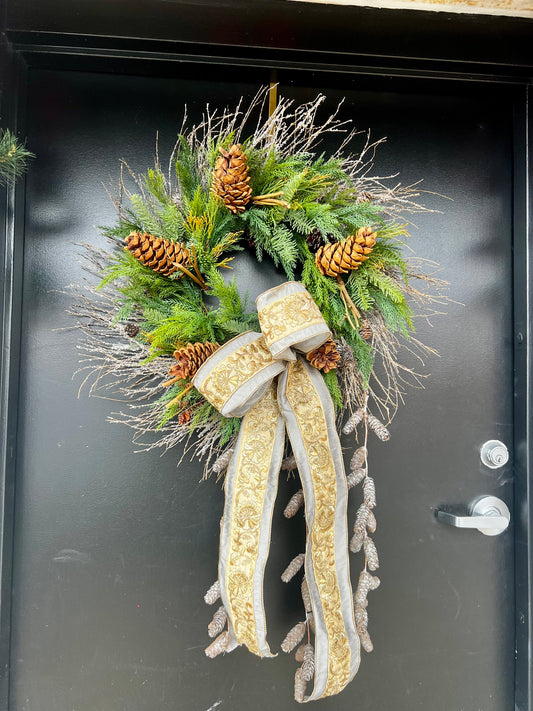 Gilded, Woodland Evergreen - Winter Wreath
