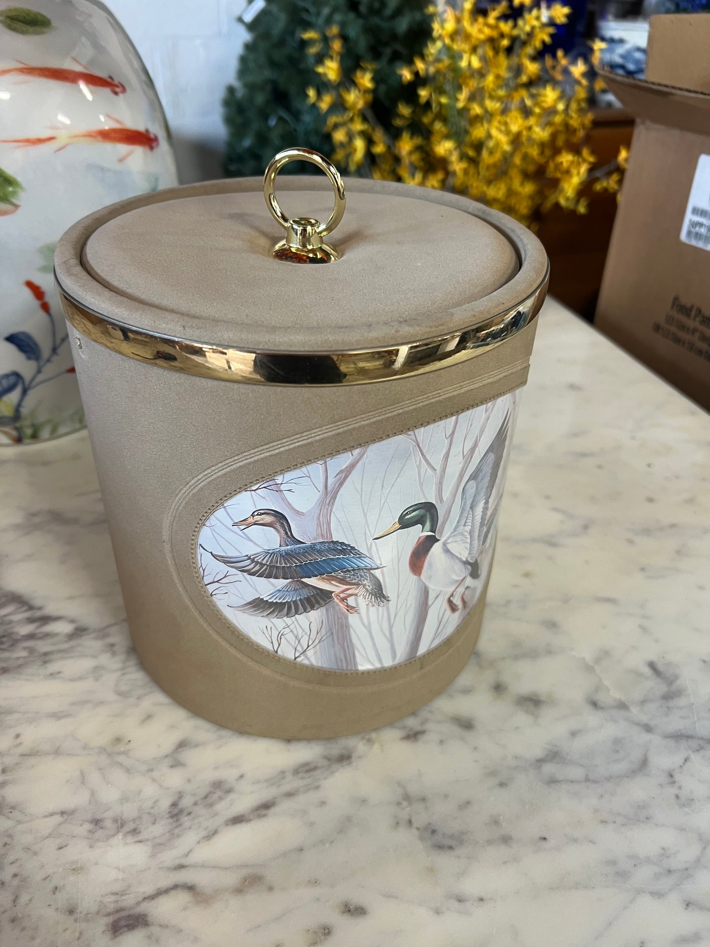 Vintage Padded,Tan Ice Bucket