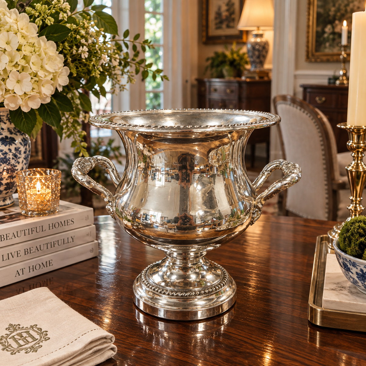 Vintage Silver-Plated Champagne Urn (7)￼