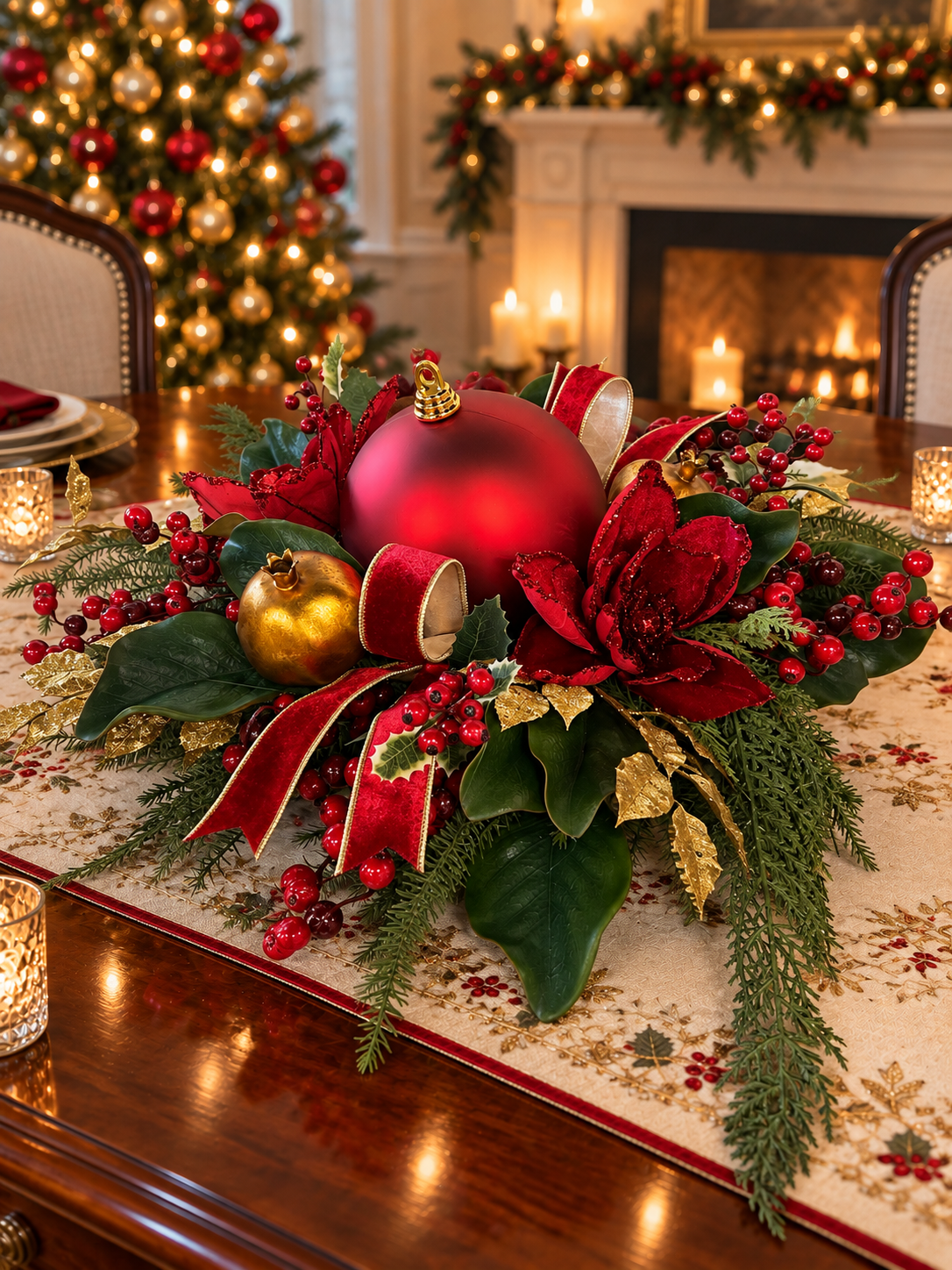 The Grand Christmas Table Centerpiece