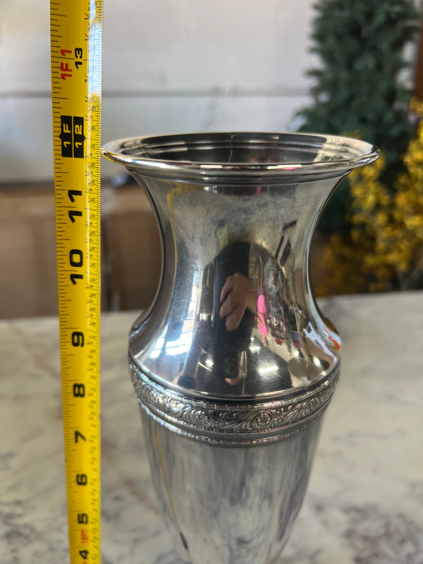 Vintage Silver-Plated Pedestal Vase