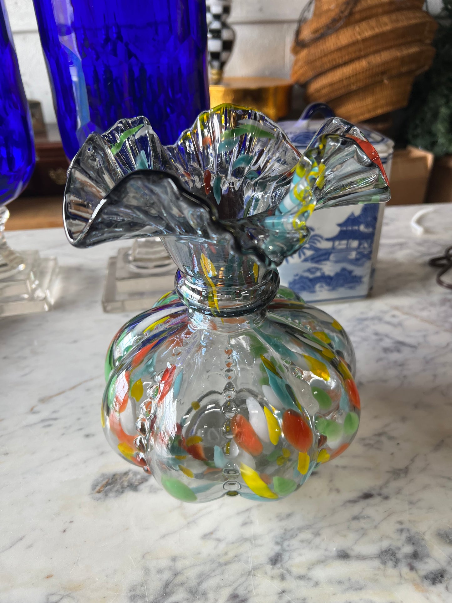 Ruffled Colored Vase