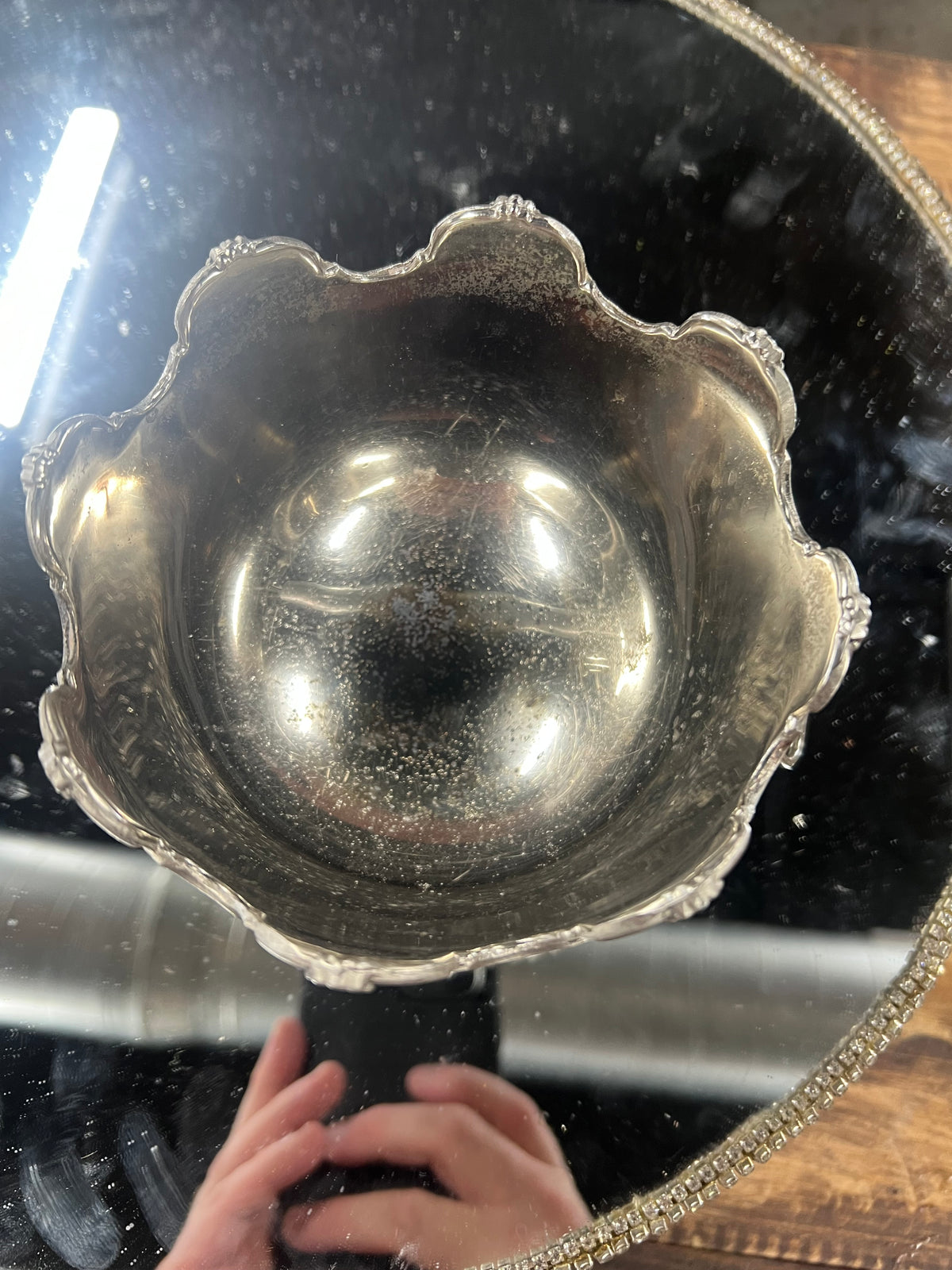 Vintage Silver-Plated Grape & Vine Bonbon Bowl