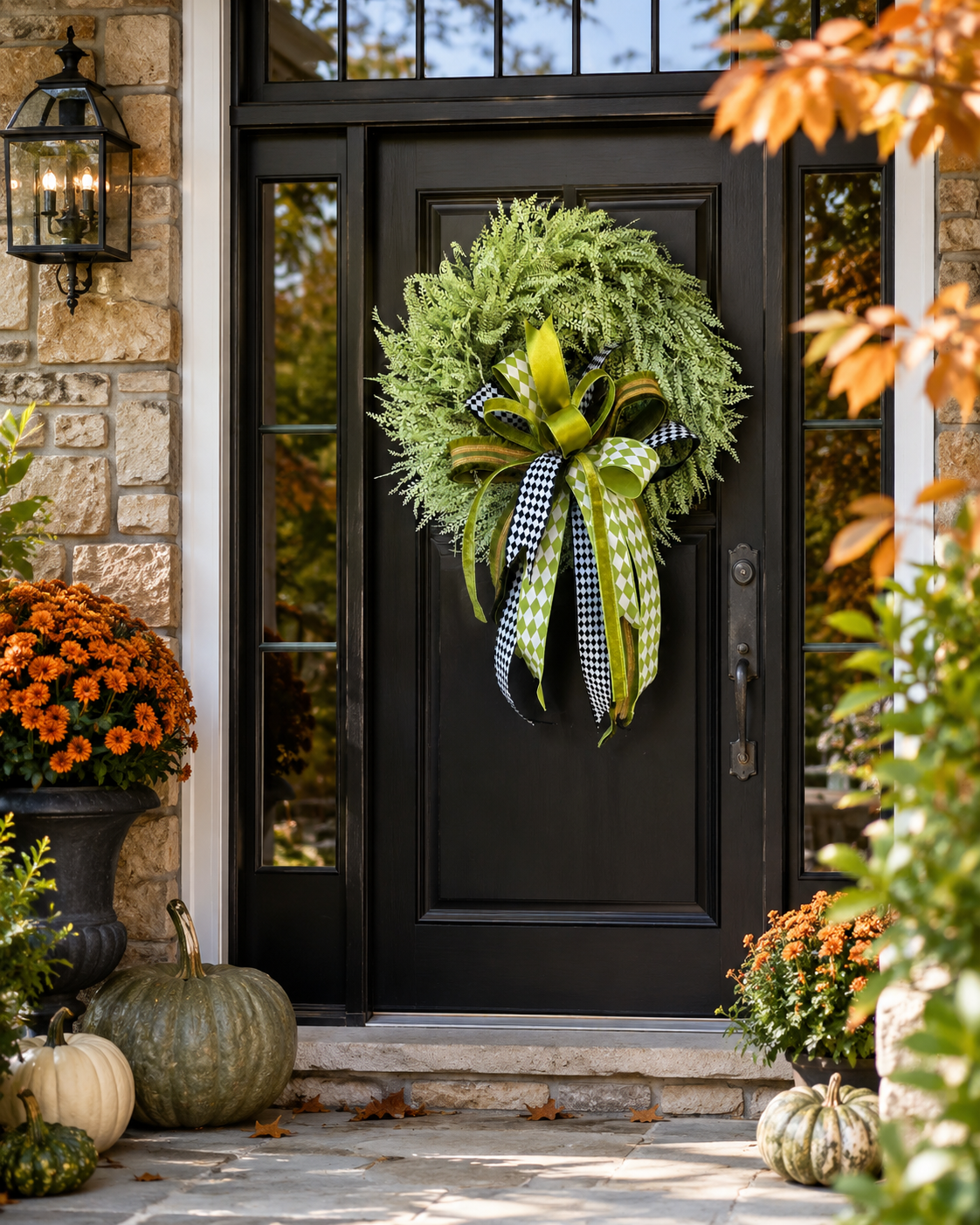 Harlequin in the Garden Wreath