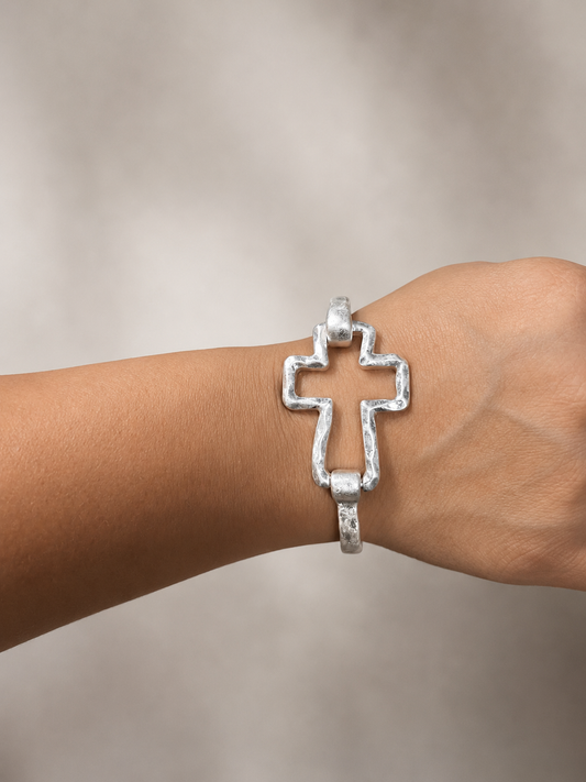 Silver Cross Bracelet