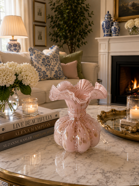 Light Pink Ruffled Vase