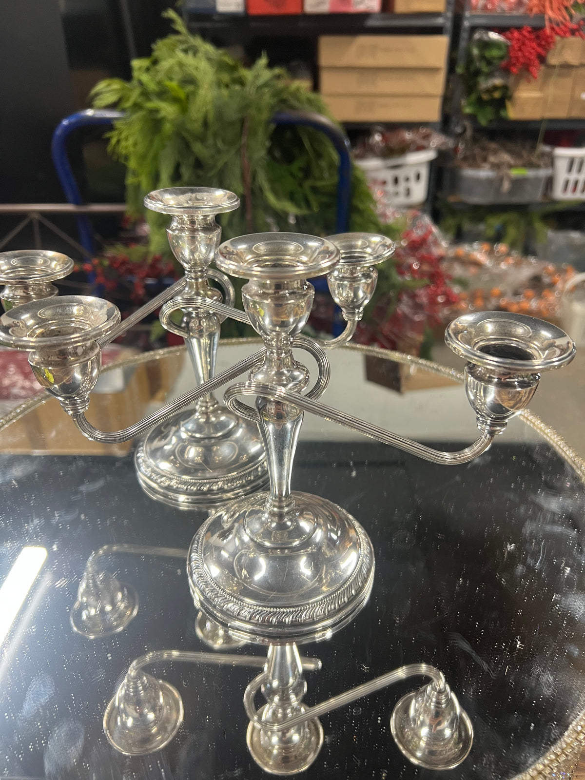 Set of 2 Vintage Sterling Silver Candelabra