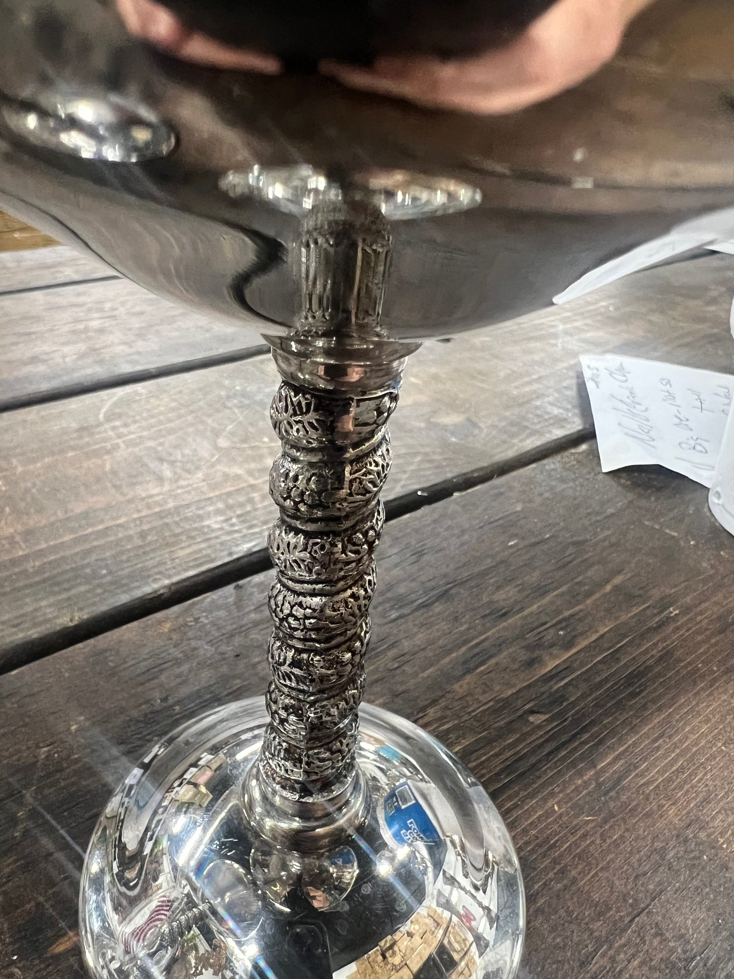 Set of 2 vintage, silver-plated toasting cup
