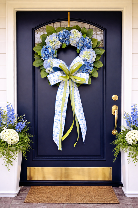 Blue Bunny Hydrangea Wreath