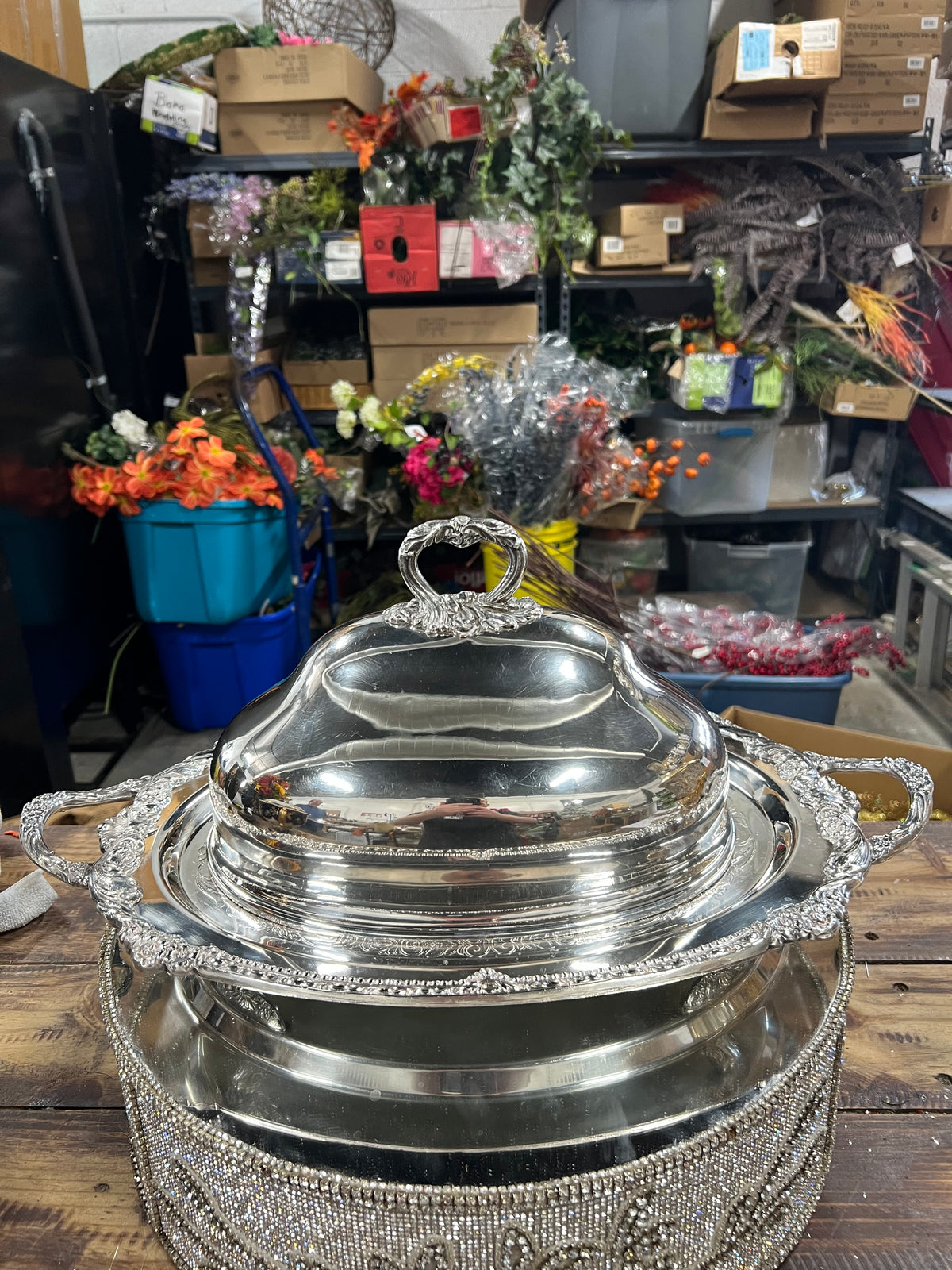 Vintage Silver-Plated Meat Dome With Platter (10)