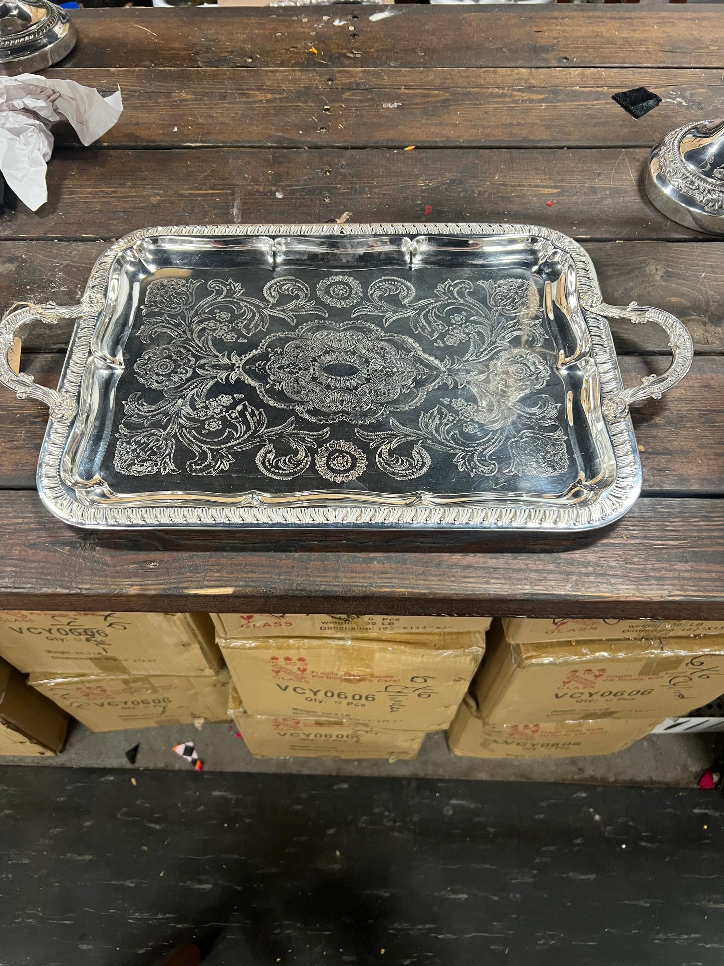Antique Silver Plated Tray
