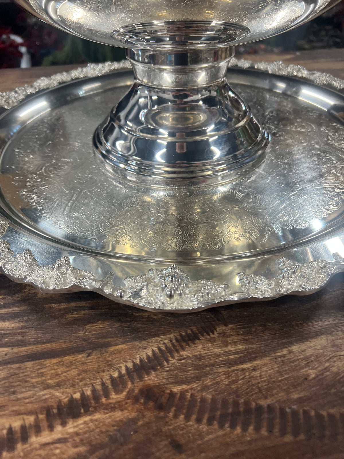 Vintage Silver Plated Towle Punch Bowl and Tray (6)