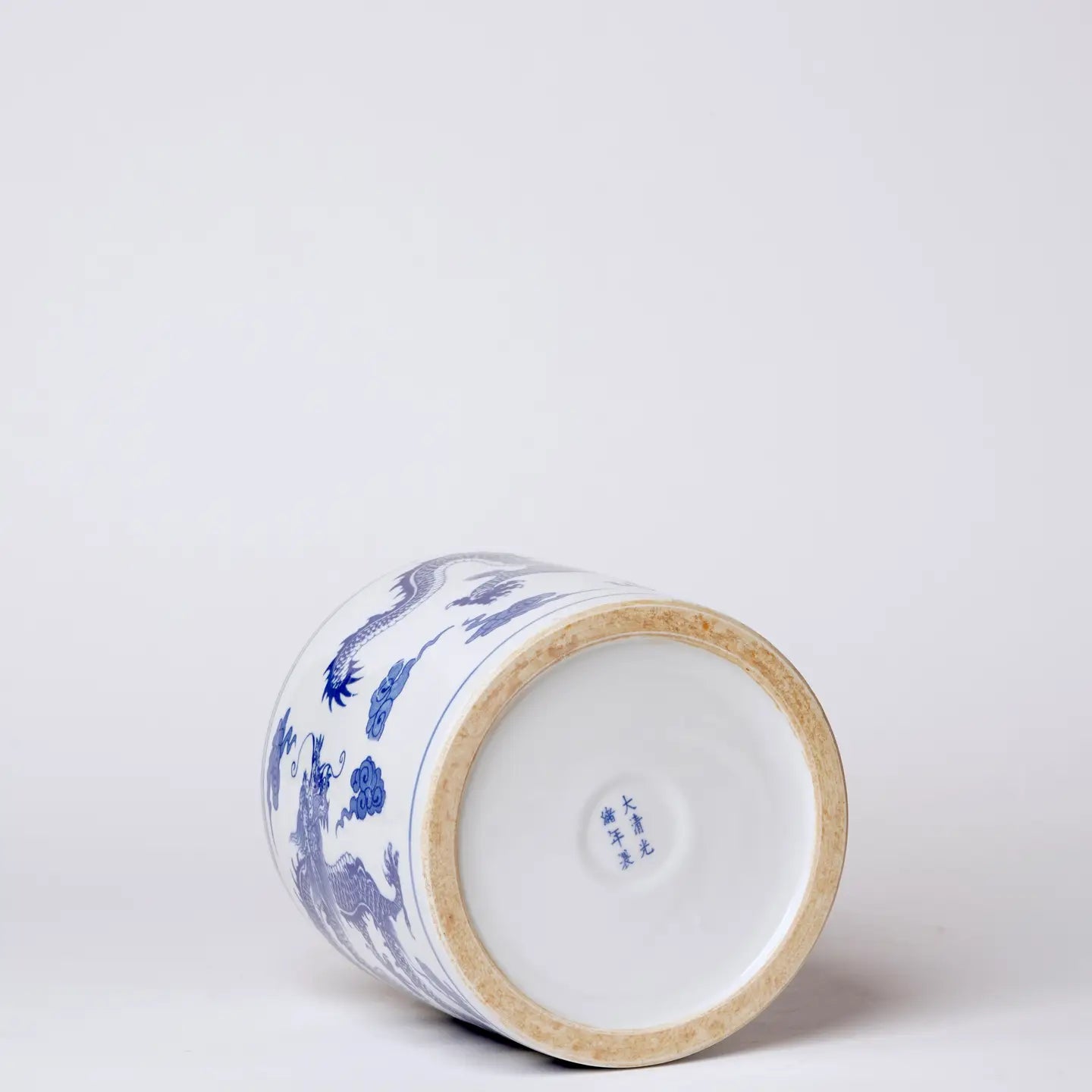 Dancing Dragons Blue and White Porcelain Cachepot