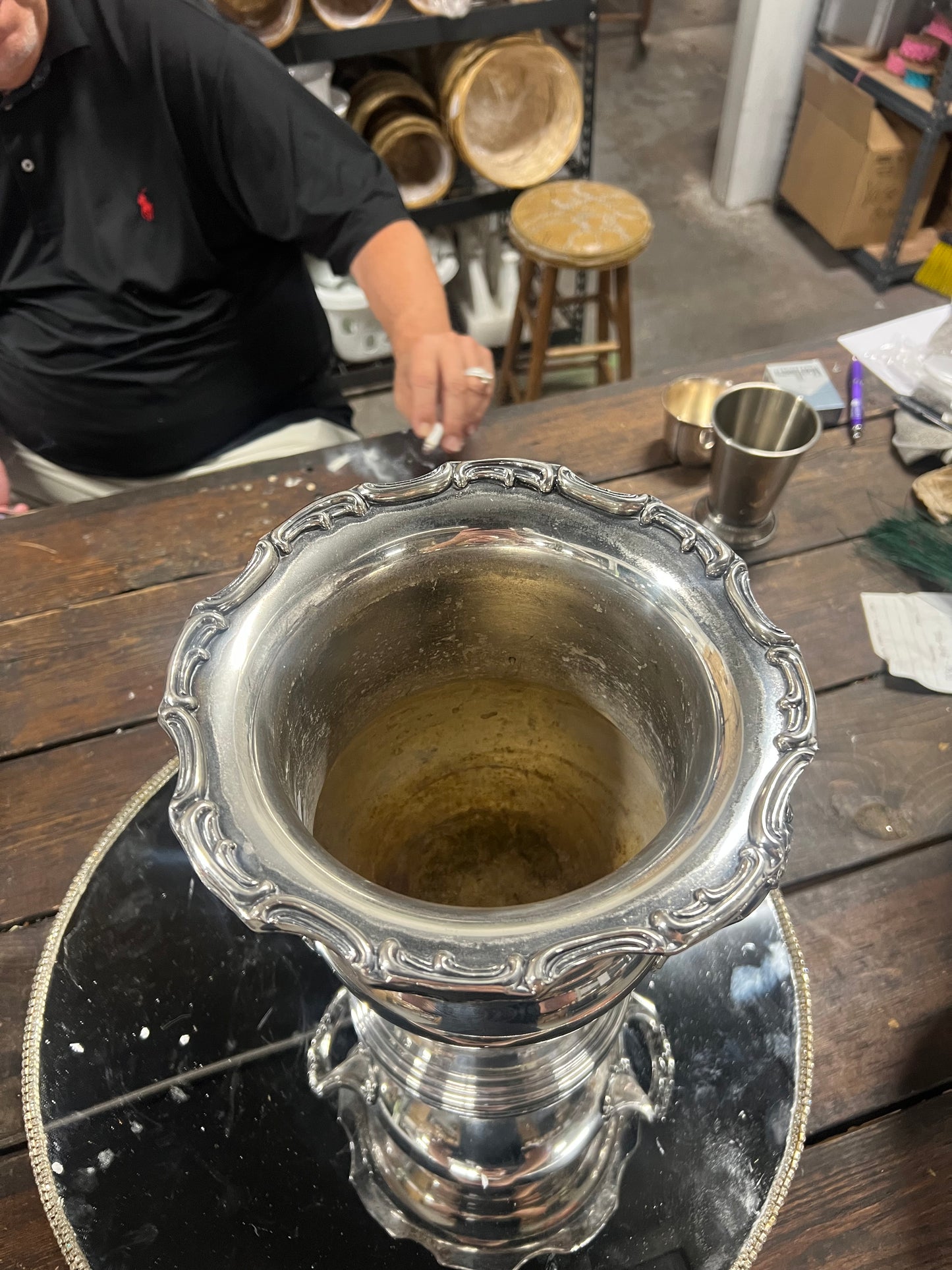 Vintage silver-plated champagne urn 4