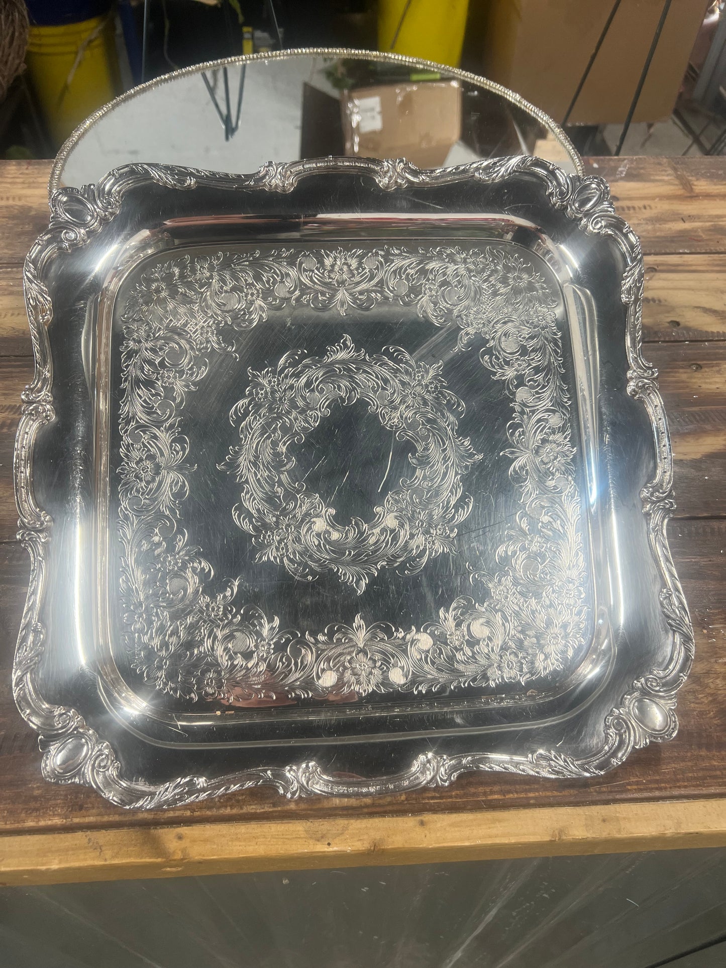 Vintage Silver Plated Square Tray