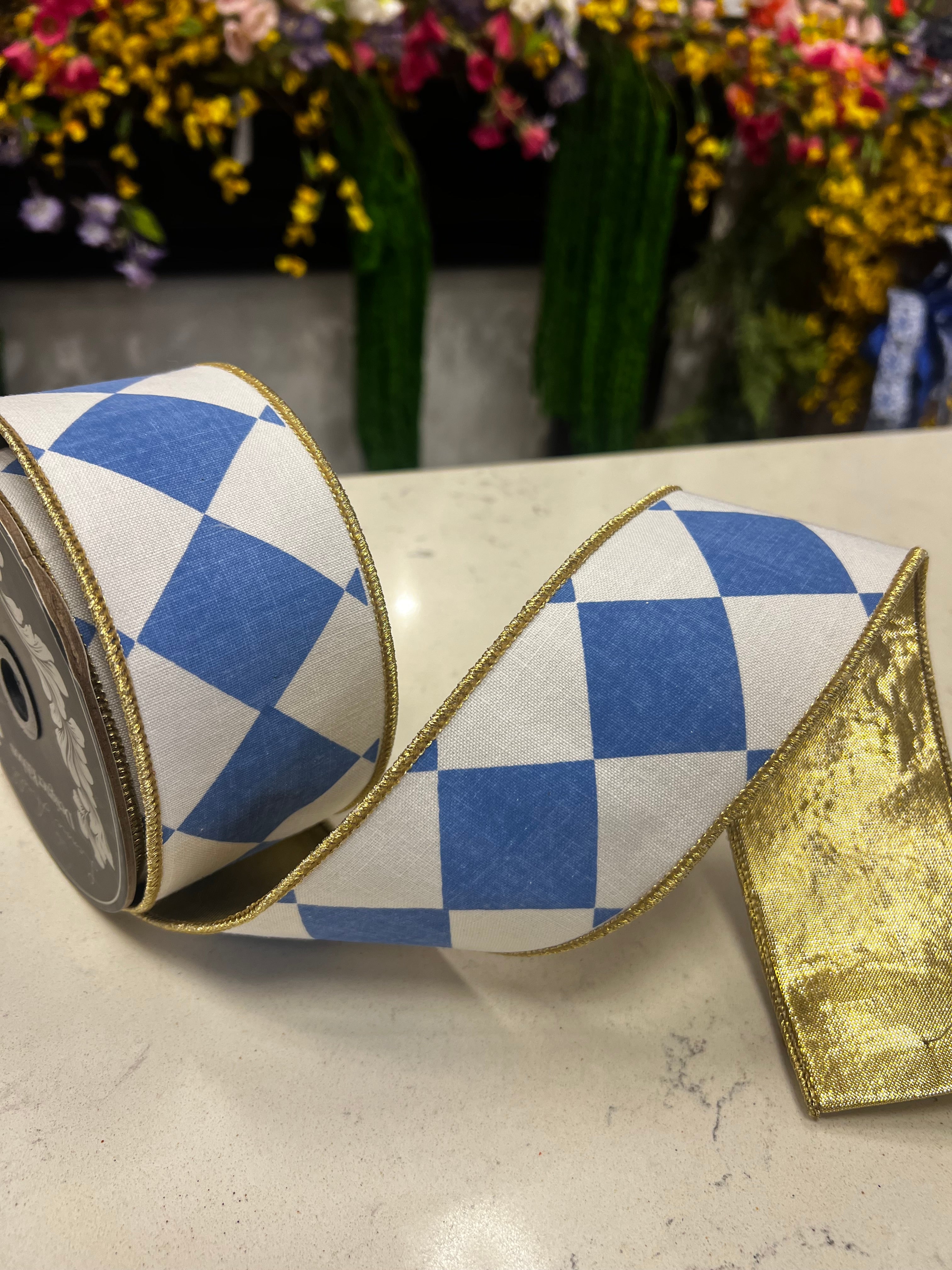 Blue Diamond Deluxe Metallic Backed Ribbon – Jeffrey Surles Living