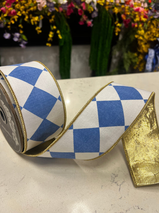 Blue Diamond Deluxe Metallic Backed Ribbon