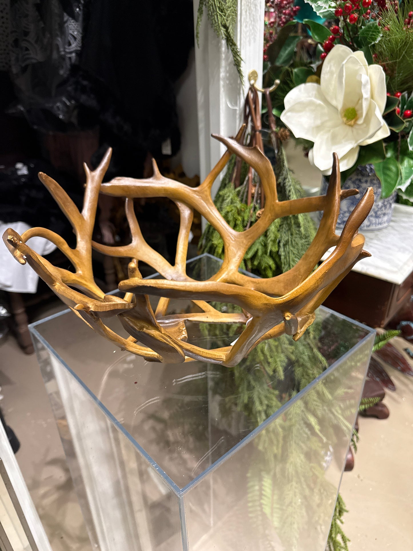 14” Deer Antler Bowl