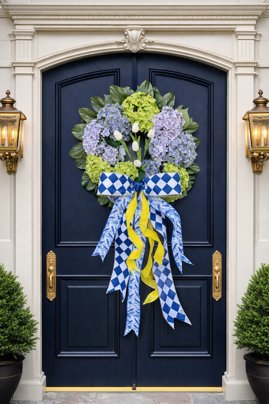 Hydrangea and Tulip Wreath