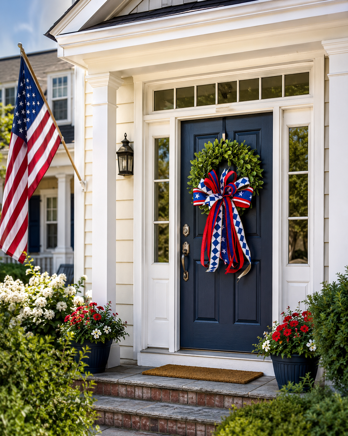 Pittosporum Red White & Blue Wreath