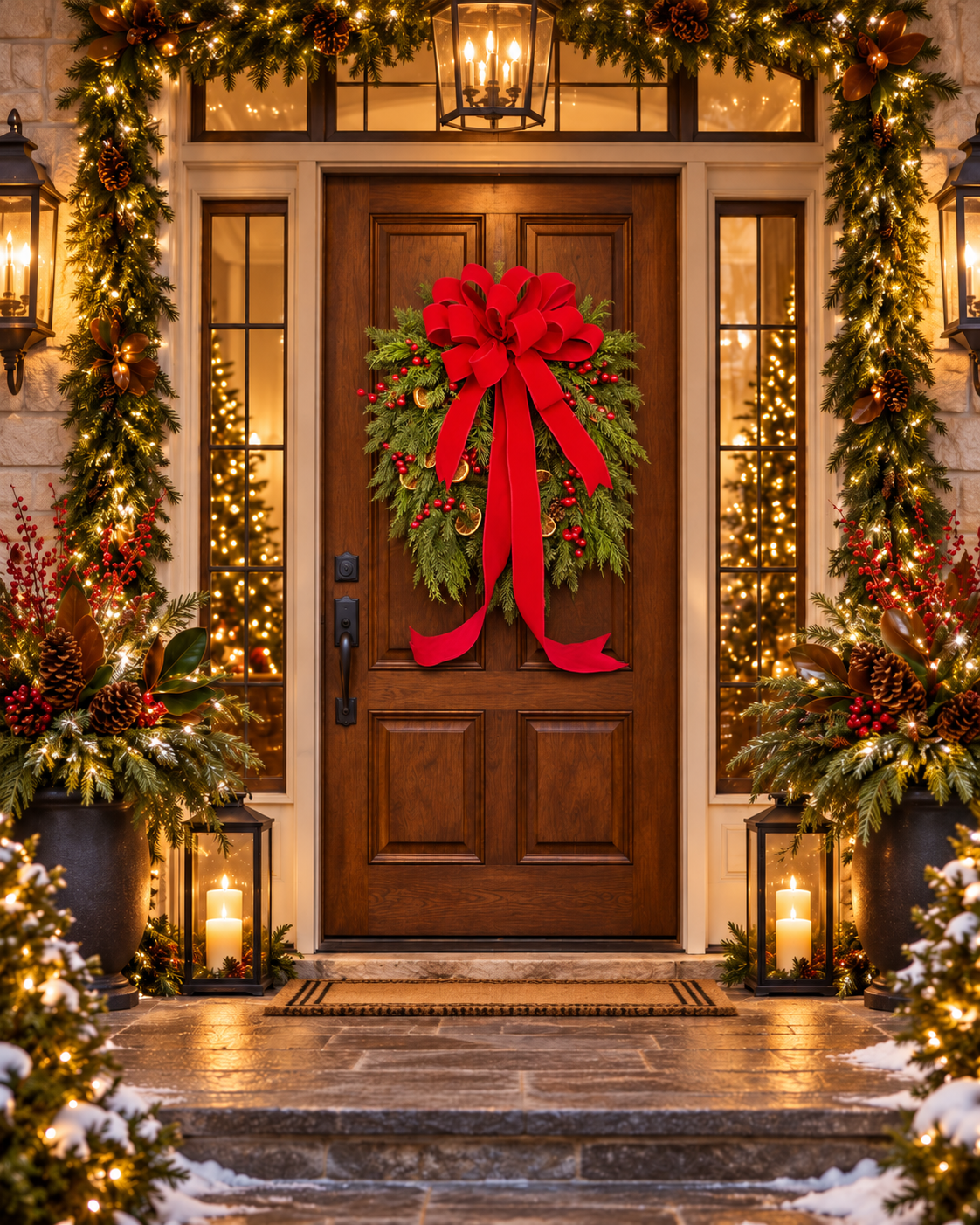 Scarlet Citrus Christmas Wreath