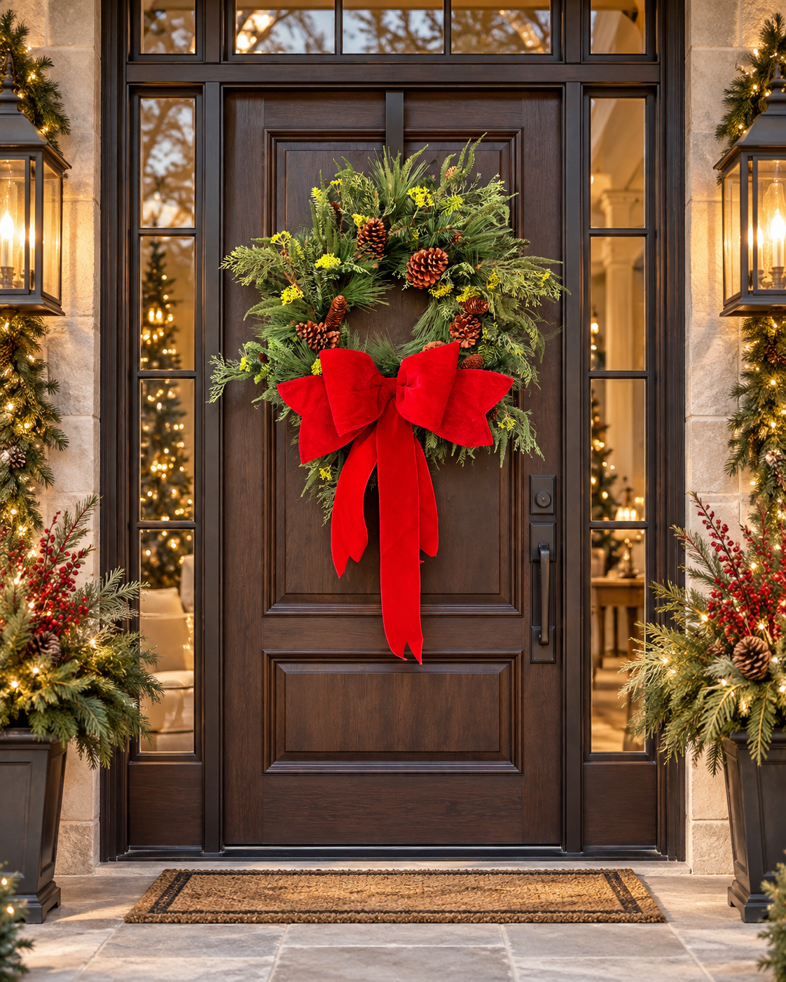 Big Red Bow Wreath