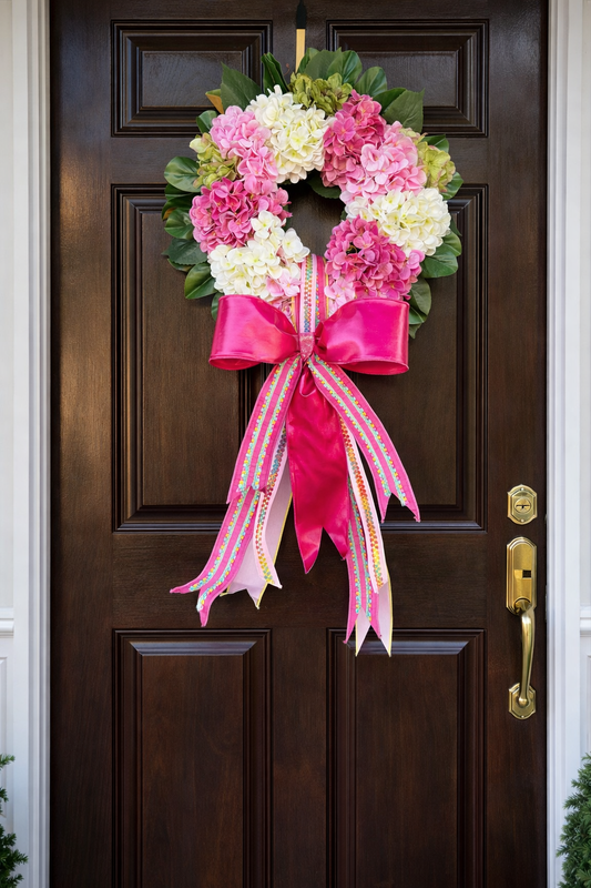 Hydrangea pink wreath