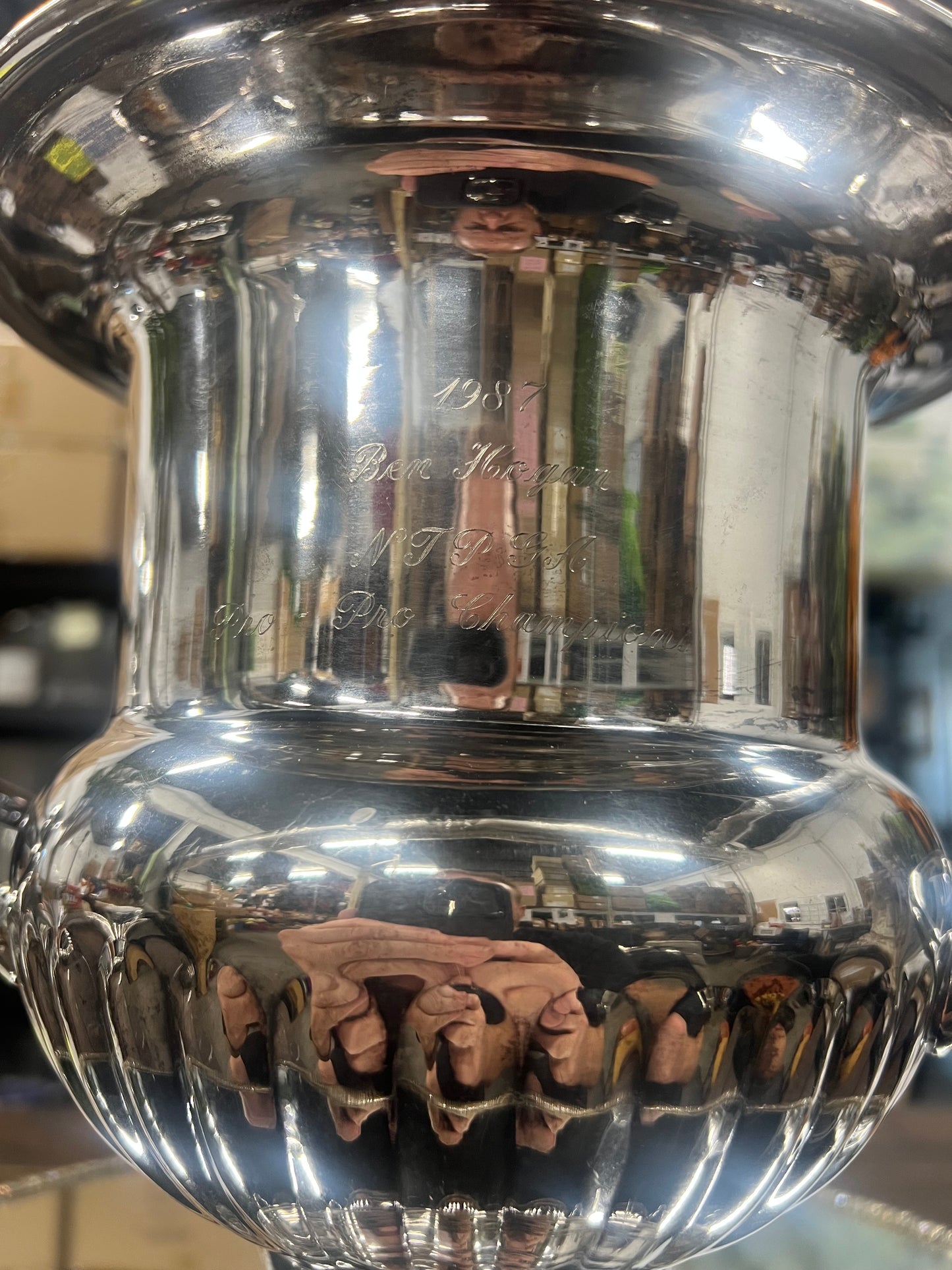 Vintage silver plated, champagne urn with handles.