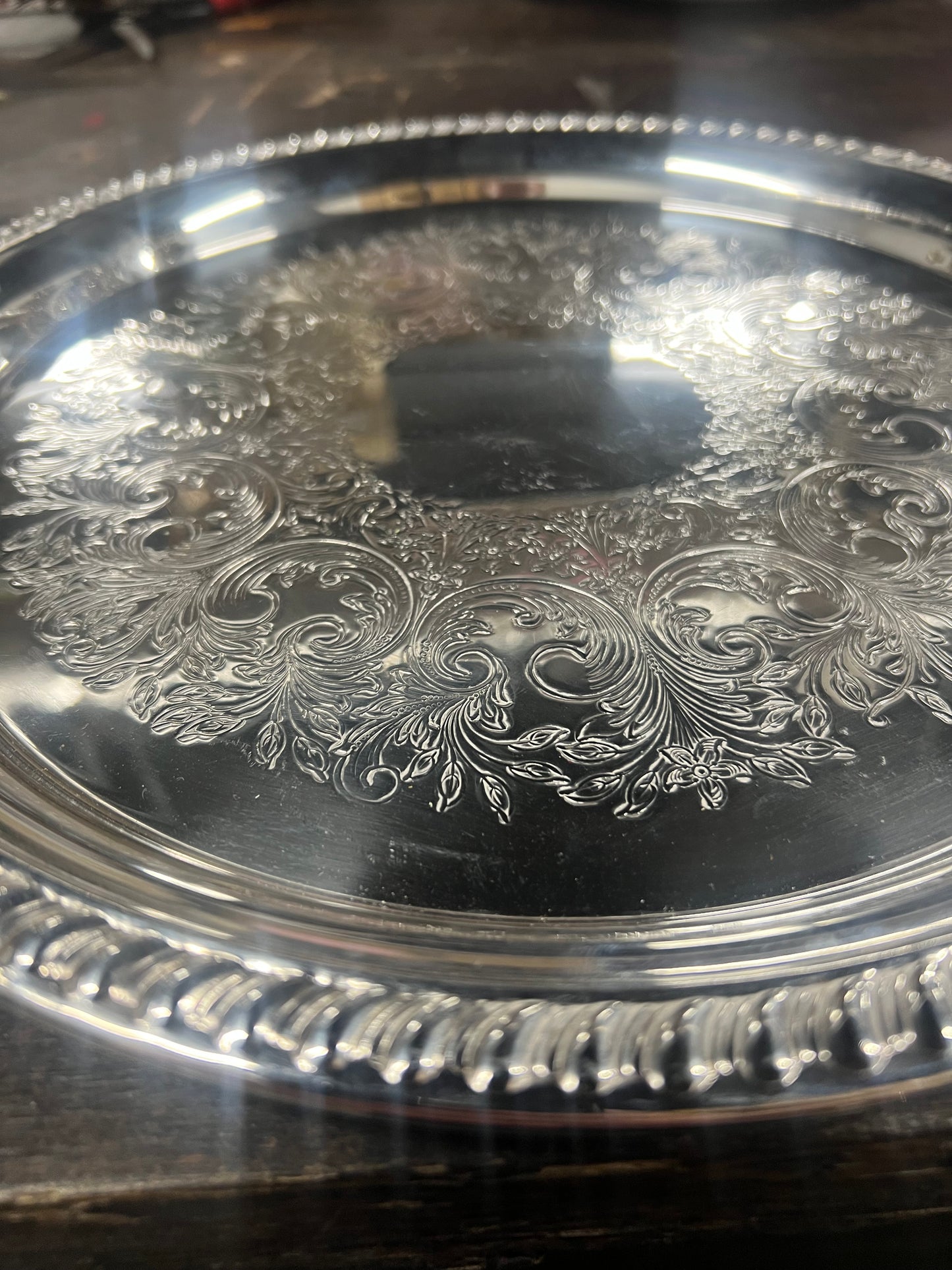 12 Vintage Silver-Plated Serving platter