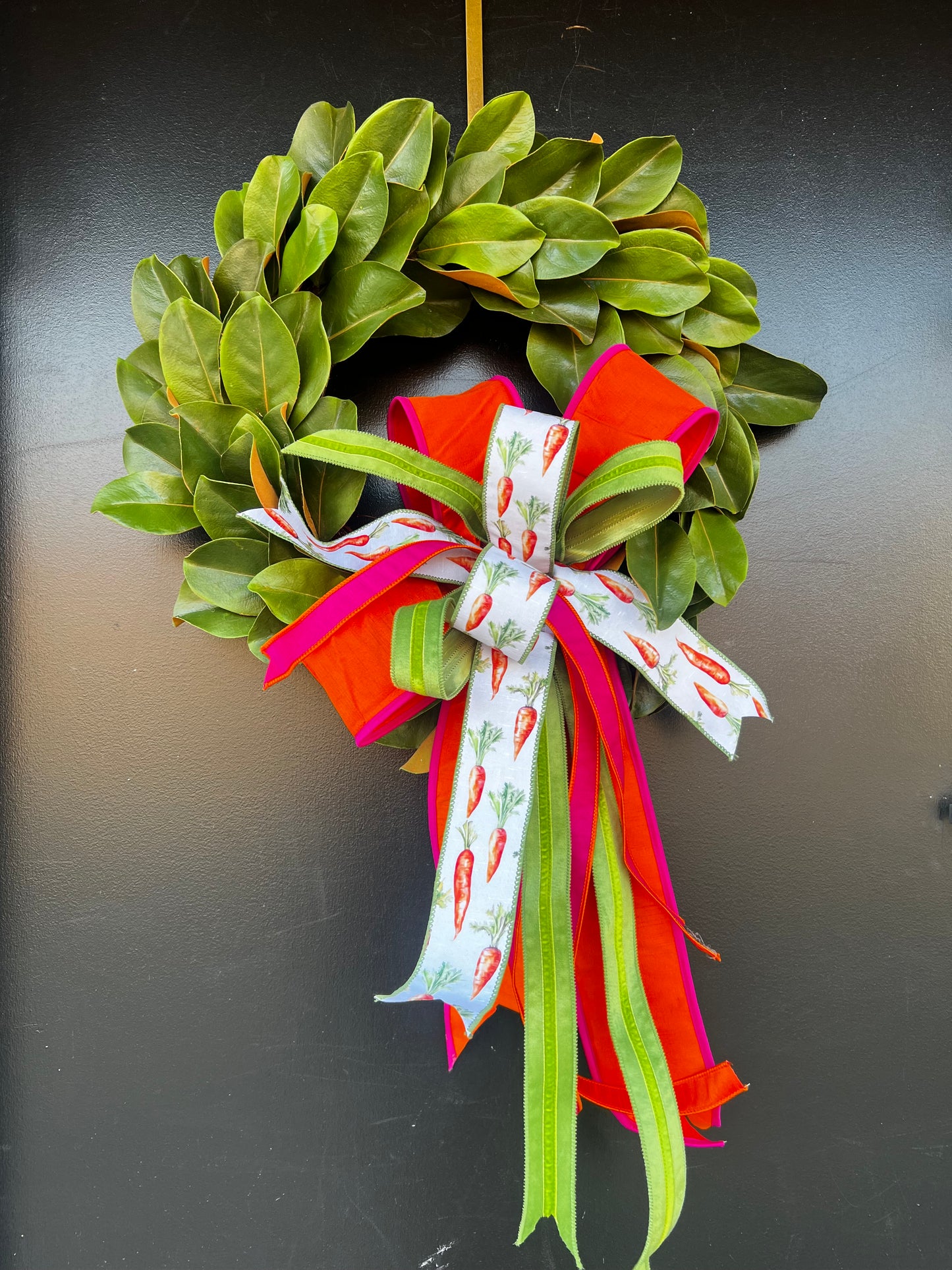Carrot Patch Magnolia Door Wreath