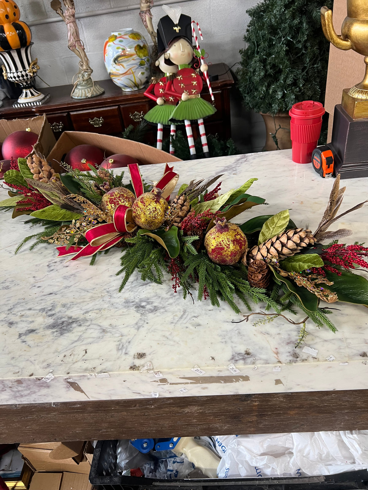 Pomegranate & Gold Elegance Centerpiece