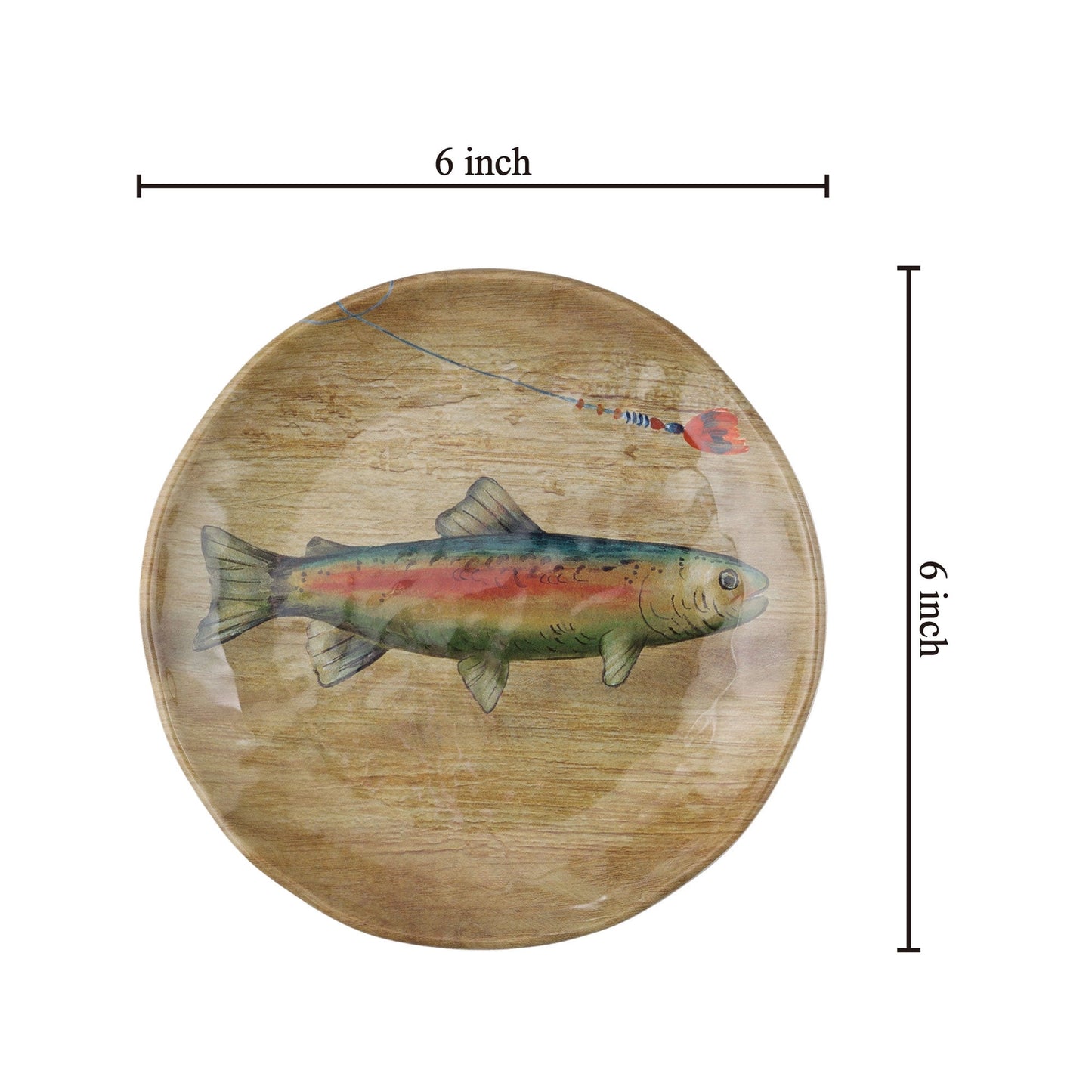 Trout 6" Melamine Plate Bundle of 4 plates