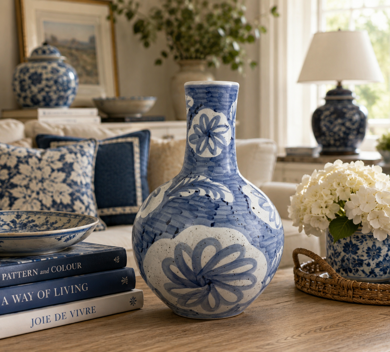 Jingdezhen Hand-Painted Porcelain Folk Vase