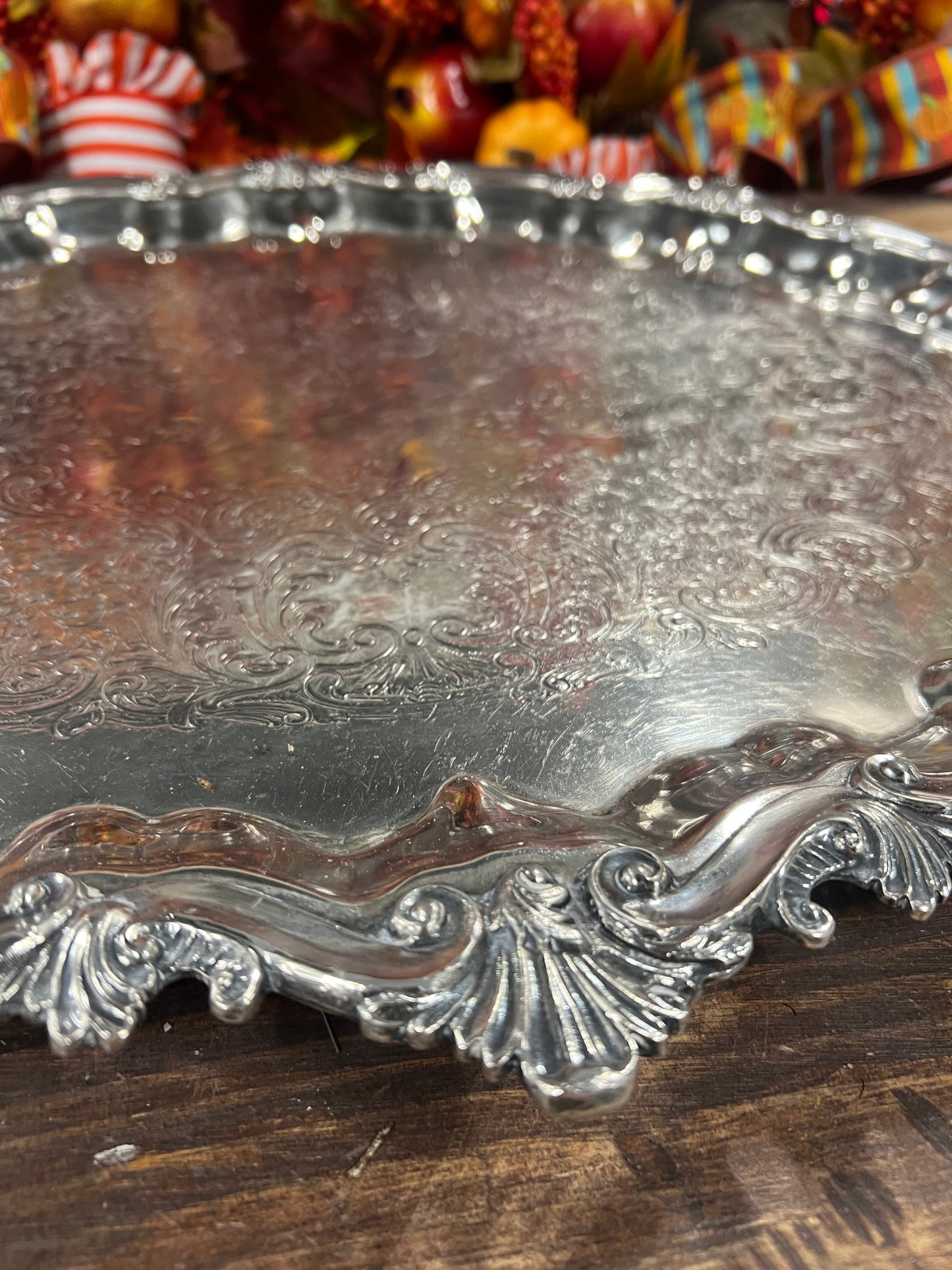 Vintage silver plated meat dome with Platter (3)