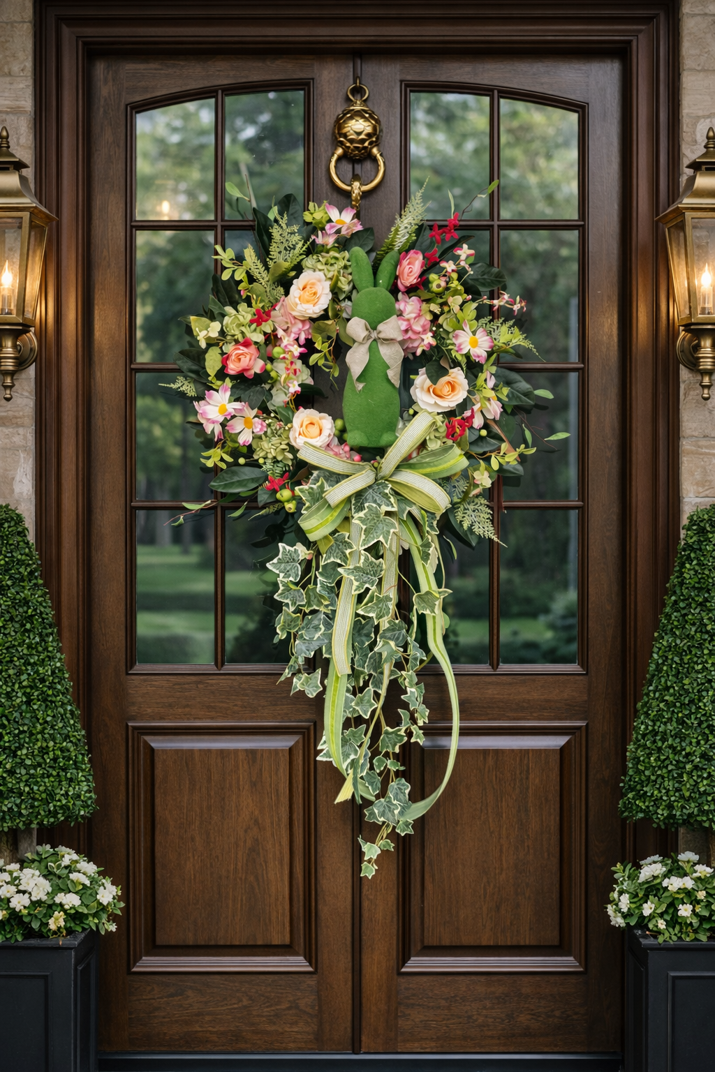 Easter Blossom Bunny Wreath